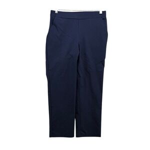 Renwick Performance Pants Women Medium Navy Blue Elastic Waist Stretch Tapered